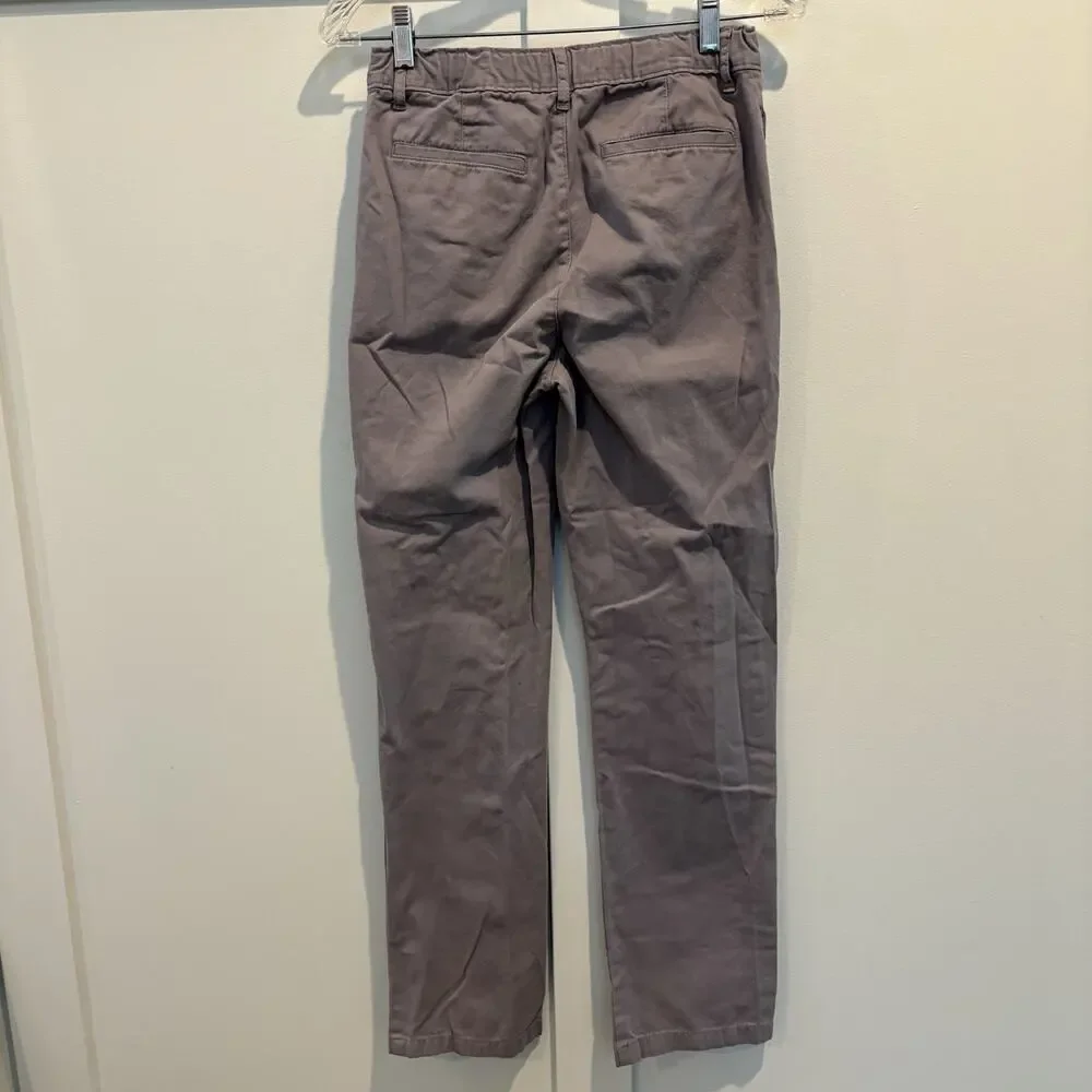 Childrens Place Pants Boys XXL 16‎ Light Gray Slim Button Closure Zip Chino